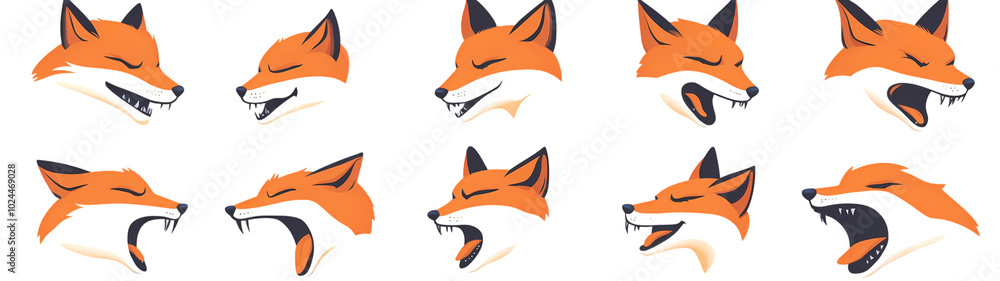 Collection of cute watercolor foxes Collection of cute watercolor foxes