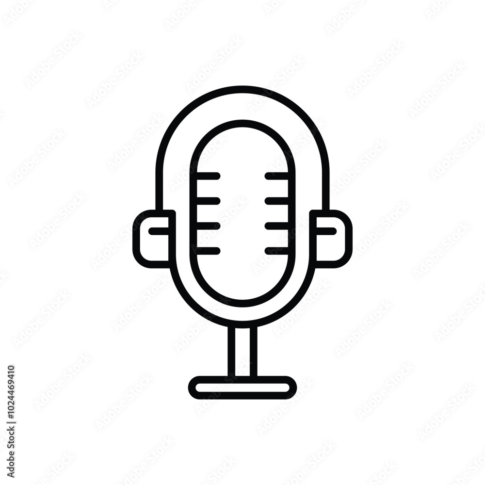Mic podcast icon logo design template isolated illustration Mic podcast icon logo design template isolated illustration