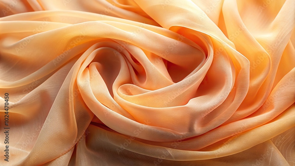 Macro abstract peach and light orange chiffon textile background Macro abstract peach and light orange chiffon textile background
