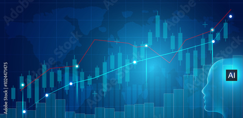 Trading robot software using Ai logarithm. trade automation AI vector business
