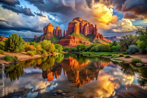 In Sedona, the surreal Cathedral Rock enchants visitors with its vibrant colors and unique formations, creating a dreamlike landscape that inspires awe and contemplation.