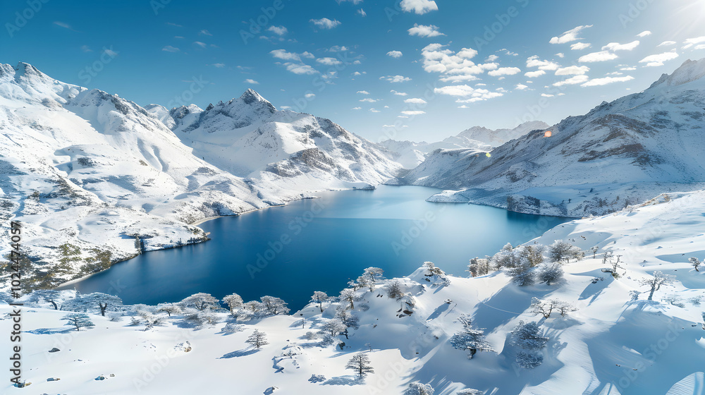 custom made wallpaper toronto digitalScenic Beauty of Cajón del Maipo Lake and Surrounding Mountains
