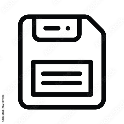 File saving, storage, retro computing, icon of floppy disc in trendy style
