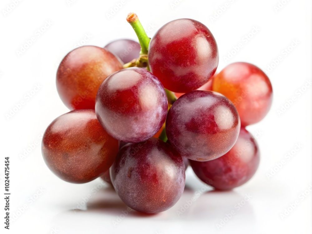 Luscious red grapes against a stark white backdrop, highlighting their fresh, juicy appeal. An enticing photograph capturing the essence of nutritious and delicious fruit. Luscious red grapes against a stark white backdrop, highlighting their fresh, juicy appeal. An enticing photograph capturing the essence of nutritious and delicious fruit.