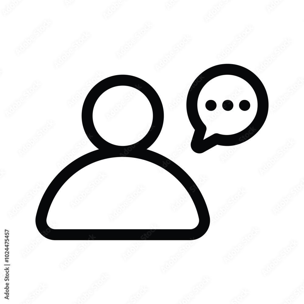 A person with chat bubble, communication vector design A person with chat bubble, communication vector design