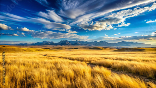 field of wheat. field, sky, wheat, landscape, nature, summer, agriculture, grass, meadow, farm, blue, cloud, clouds, rural, green, sun, grain, countryside, sunset, plant, country, crop, harvest, cerea photo