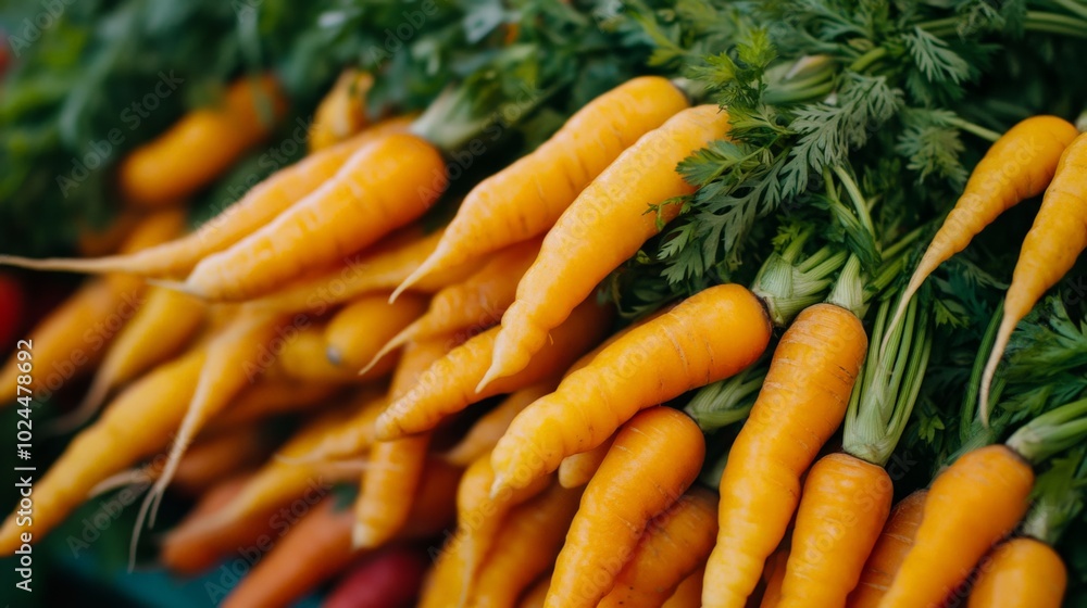 Fresh Bunch of Organic Orange Carrots Fresh Bunch of Organic Orange Carrots