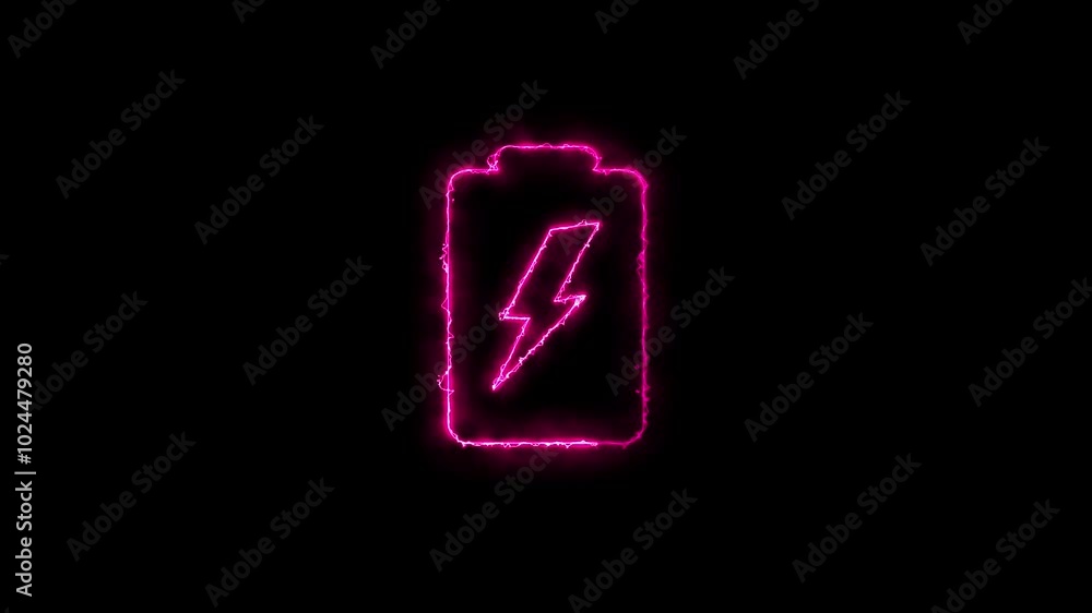 Neon fast charging battery. Technology lithium ion battery. Neon charging animation. Neon fast charging battery. Technology lithium ion battery. Neon charging animation.