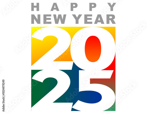 Happy new year 2025 design. With colorful truncated number illustrations. Premium vector design for poster, banner, greeting and new year 