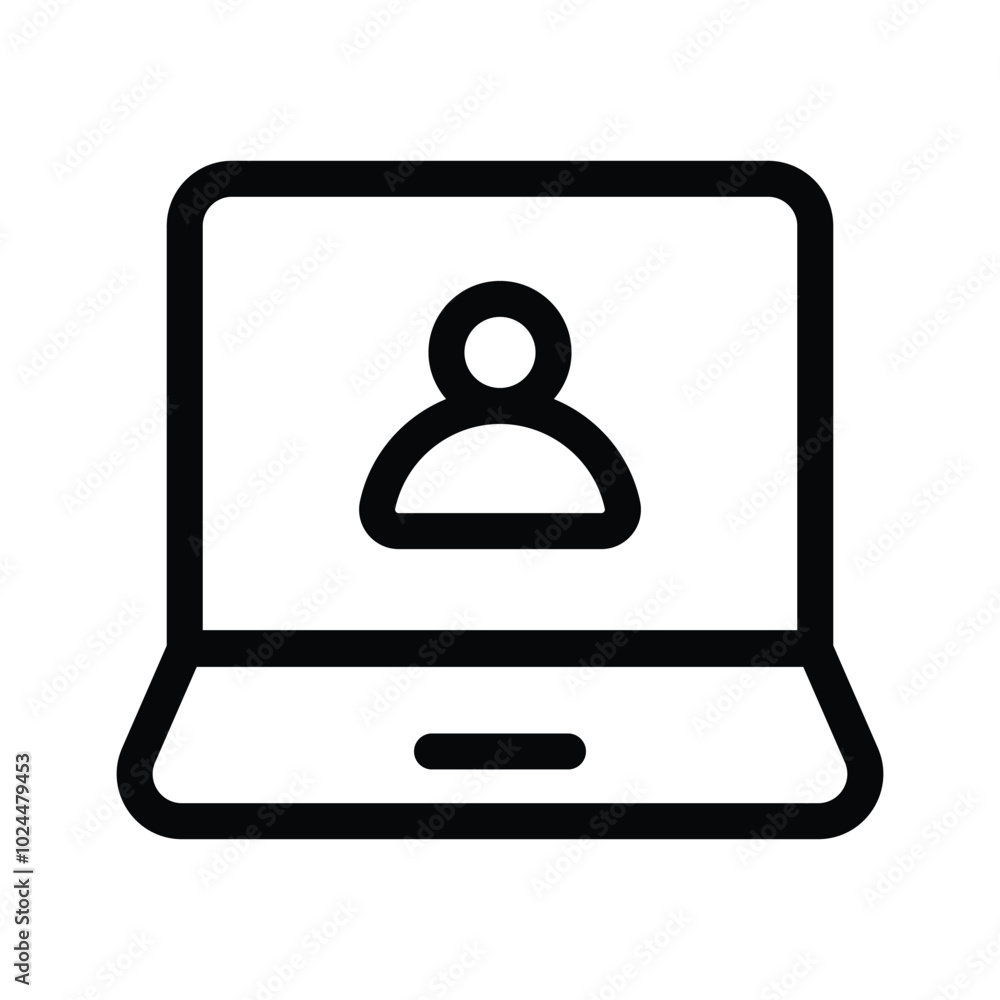 Laptop computer symbol for digital work or communication Laptop computer symbol for digital work or communication
