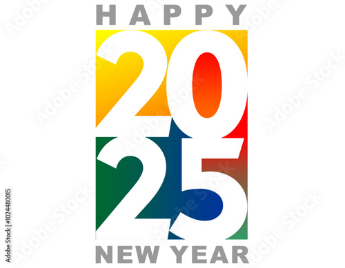 Happy new year 2025 design. With colorful truncated number illustrations. Premium vector design for poster, banner, greeting and new year 