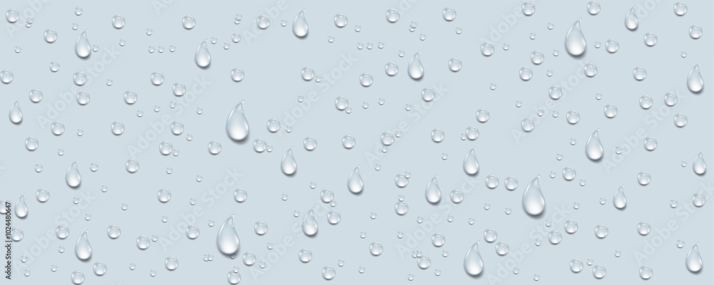 Rain transparent drops flow down the glass.Realistic wet condensation texture.Fresh water splash effect on the surface.Liquid spreading droplet shapes. Rain transparent drops flow down the glass.Realistic wet condensation texture.Fresh water splash effect on the surface.Liquid spreading droplet shapes.