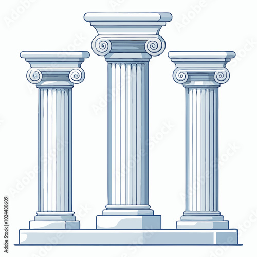 decorative pillars vector illustration on a white background

