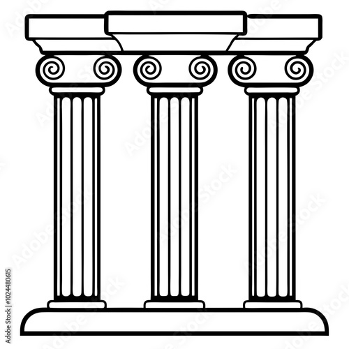 decorative pillars vector illustration on a white background

