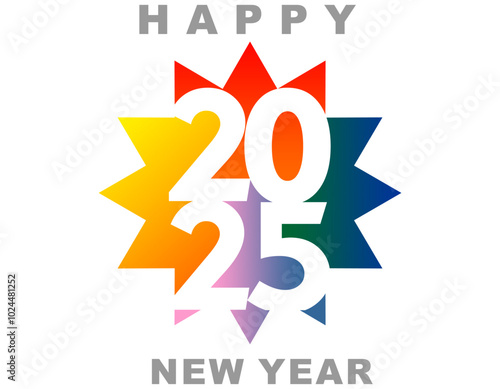 Happy new year 2025 design. With colorful truncated number illustrations. Premium vector design for poster, banner, greeting and new year 