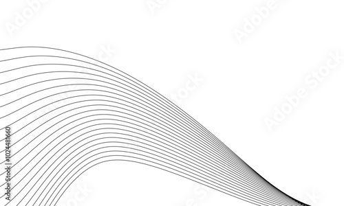 Abstract background with business and technology wave line. Thin line wavy abstract vector background. Curve wave seamless pattern.