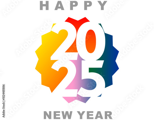 Happy new year 2025 design. With colorful truncated number illustrations. Premium vector design for poster, banner, greeting and new year 