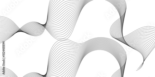 Abstract wavy grey lines stream element for design on white background. You can use for Web, Wallpaper, Template, Desktop background, Business banner, poster design.