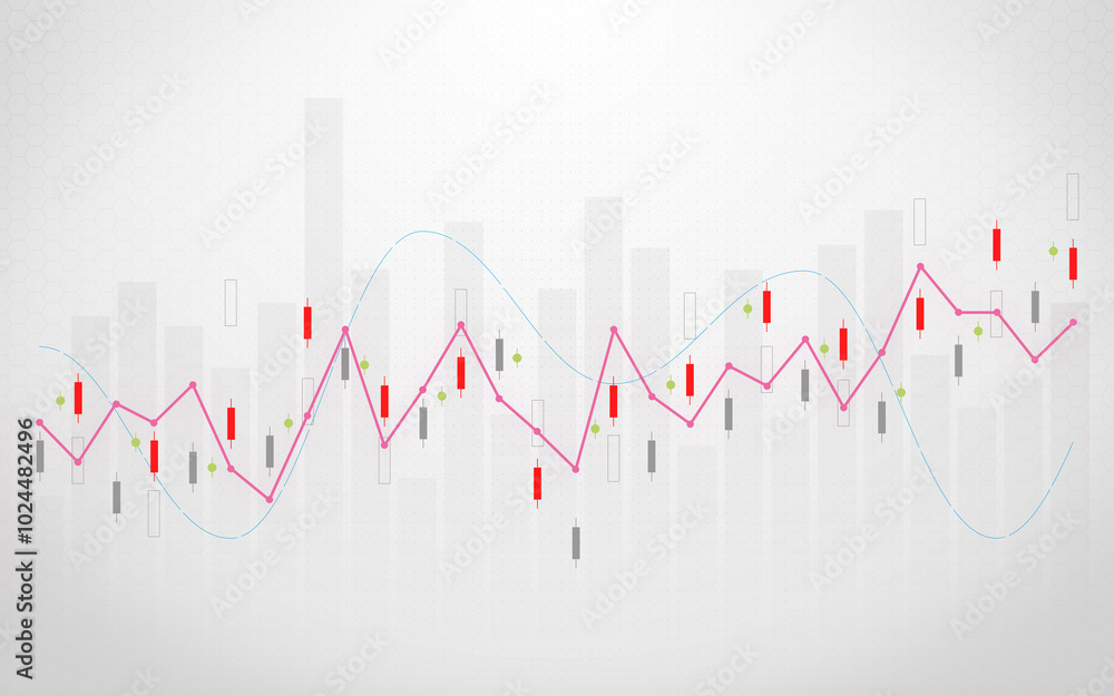 Financial trading. Graph on white background, illustration Financial trading. Graph on white background, illustration