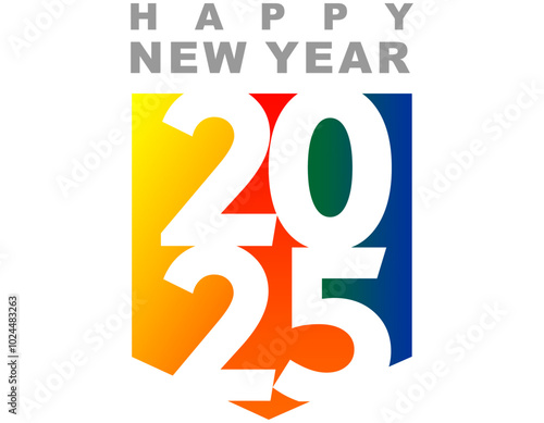 Happy new year 2025 design. With colorful truncated number illustrations. Premium vector design for poster, banner, greeting and new year 