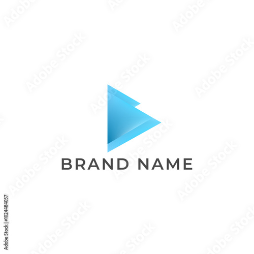 ILLUSTRATION TRIANGLE SIMPLE GRADIENT BLUE COLOR TECH LOGO ICON MODERN SIMPLE TEMPLATE ELEMENT DESIGN VECTOR