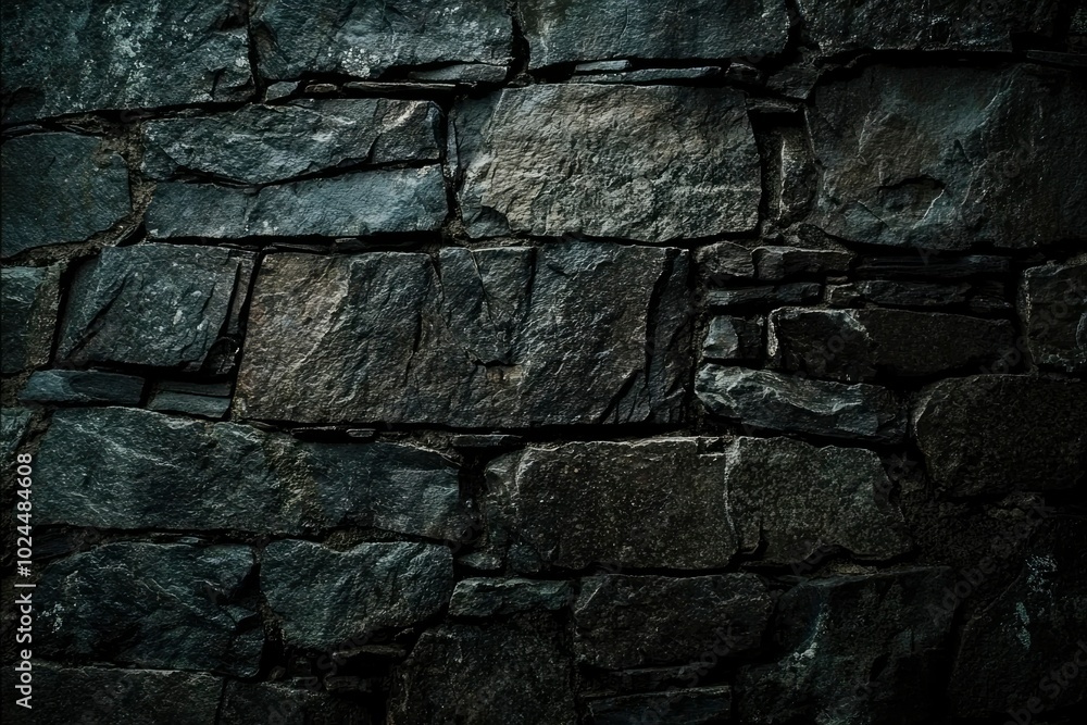 A Close-Up View of a Dark Stone Wall A Close-Up View of a Dark Stone Wall