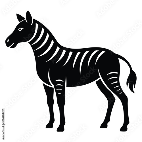 Solid color Quagga animal vector design