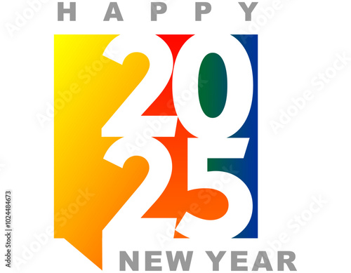 Happy new year 2025 design. With colorful truncated number illustrations. Premium vector design for poster, banner, greeting and new year 