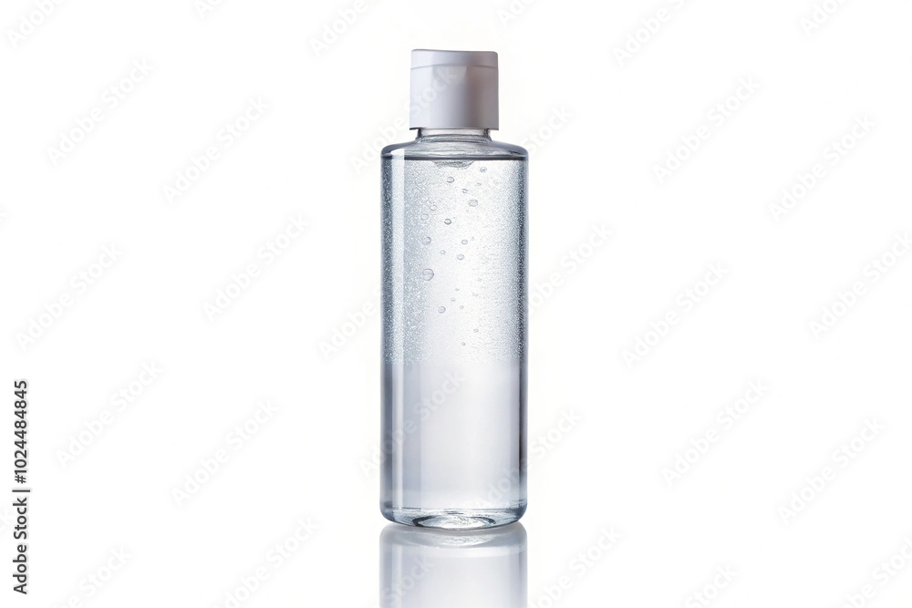 Macro isolated white background of micellar water Macro isolated white background of micellar water