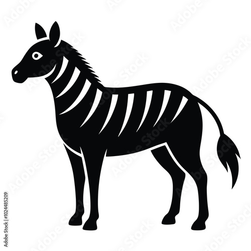 Solid color Quagga animal vector design