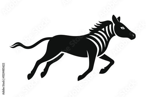 Solid color Quagga animal vector design