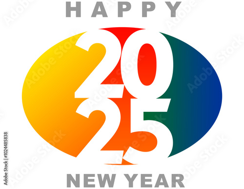 Happy new year 2025 design. With colorful truncated number illustrations. Premium vector design for poster, banner, greeting and new year 