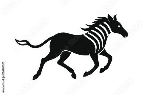 Solid color Quagga animal vector design