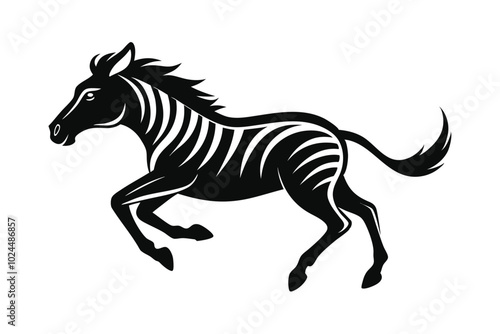 Solid color Quagga animal vector design