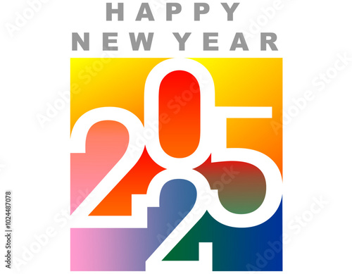 Happy new year 2025 design. With colorful truncated number illustrations. Premium vector design for poster, banner, greeting and new year 