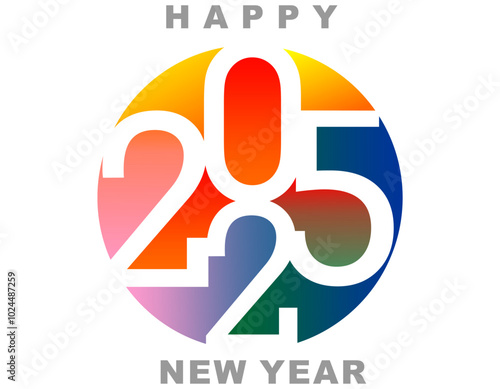 Happy new year 2025 design. With colorful truncated number illustrations. Premium vector design for poster, banner, greeting and new year 