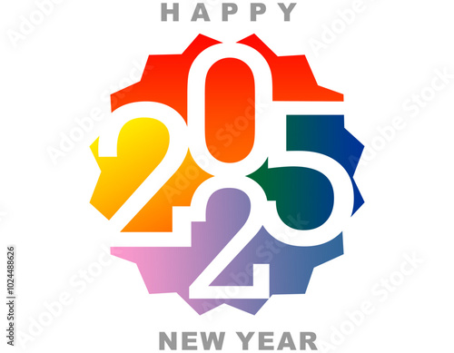 Happy new year 2025 design. With colorful truncated number illustrations. Premium vector design for poster, banner, greeting and new year 