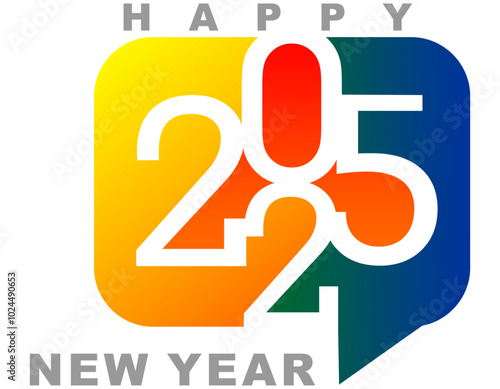 Happy new year 2025 design. With colorful truncated number illustrations. Premium vector design for poster, banner, greeting and new year 