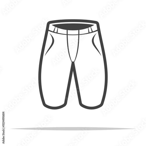 American football pants outline icon transparent vector isolated illustration