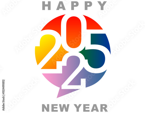 Happy new year 2025 design. With colorful truncated number illustrations. Premium vector design for poster, banner, greeting and new year 