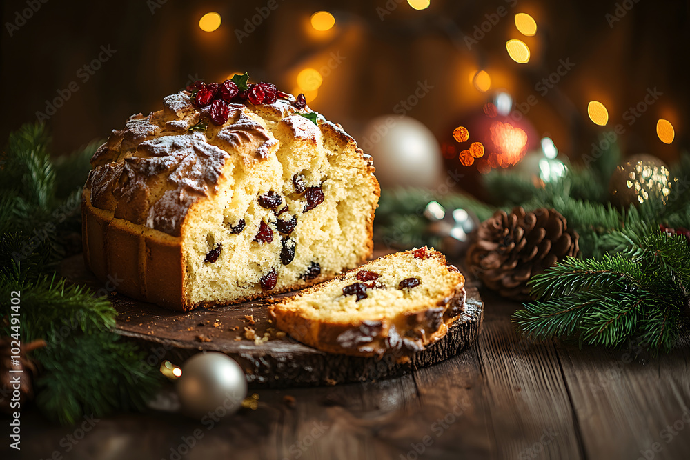 Festive Panettone with Dried Fruits Festive Panettone with Dried Fruits