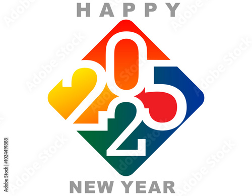Happy new year 2025 design. With colorful truncated number illustrations. Premium vector design for poster, banner, greeting and new year 