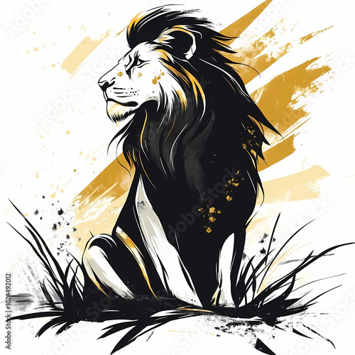 Lion Side Illustration
