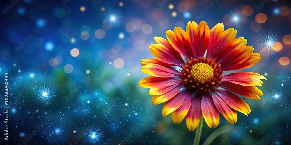 Macro shot of a bright star blanket flower bloom with leading lines Macro shot of a bright star blanket flower bloom with leading lines