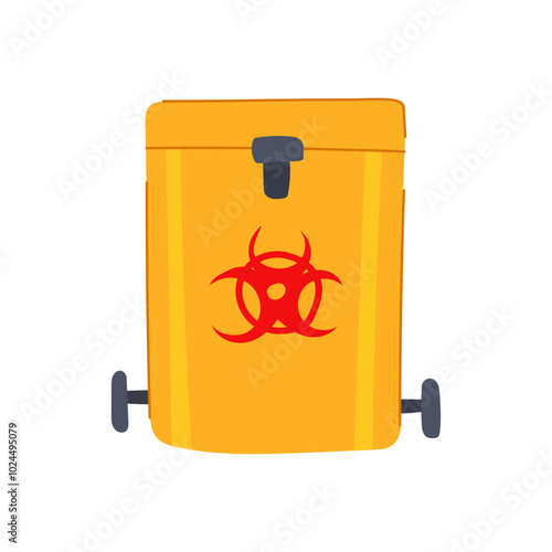 management medical waste bin cartoon. environment regulation, compliance segregation, recycling contamination management medical waste bin sign. isolated symbol vector illustration