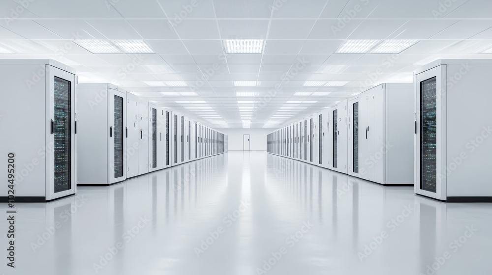 Endless rows of servers powering the digital world, glimpse into modern data centers Endless rows of servers powering the digital world, glimpse into modern data centers
