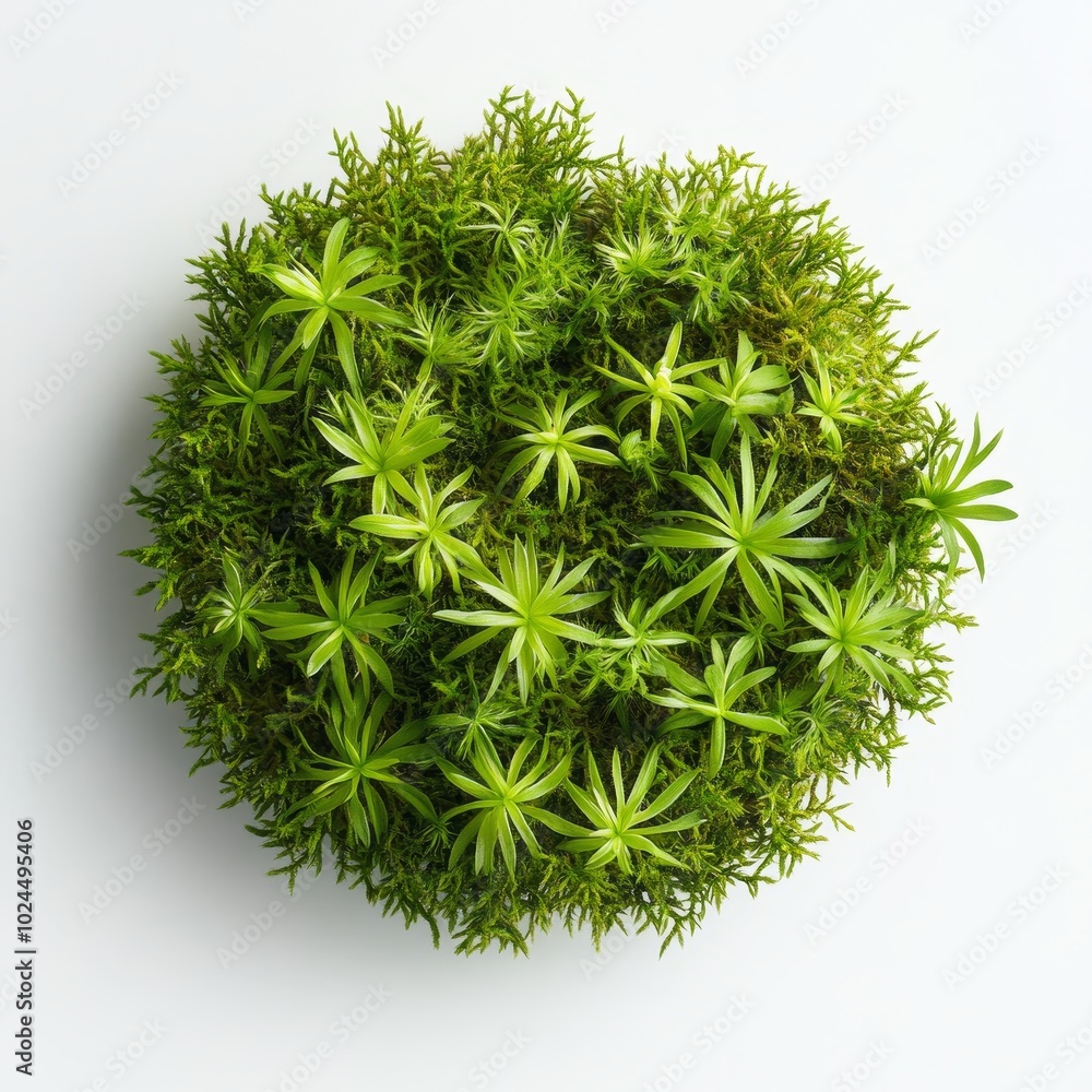 Fototapeta premium 3D Illustration of Green Moss in Flat-Lay