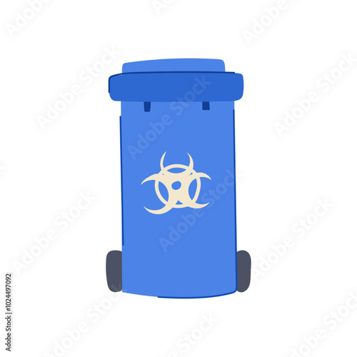 segregation medical waste bin cartoon. recycling contamination, infection sanitation, storage collection segregation medical waste bin sign. isolated symbol vector illustration