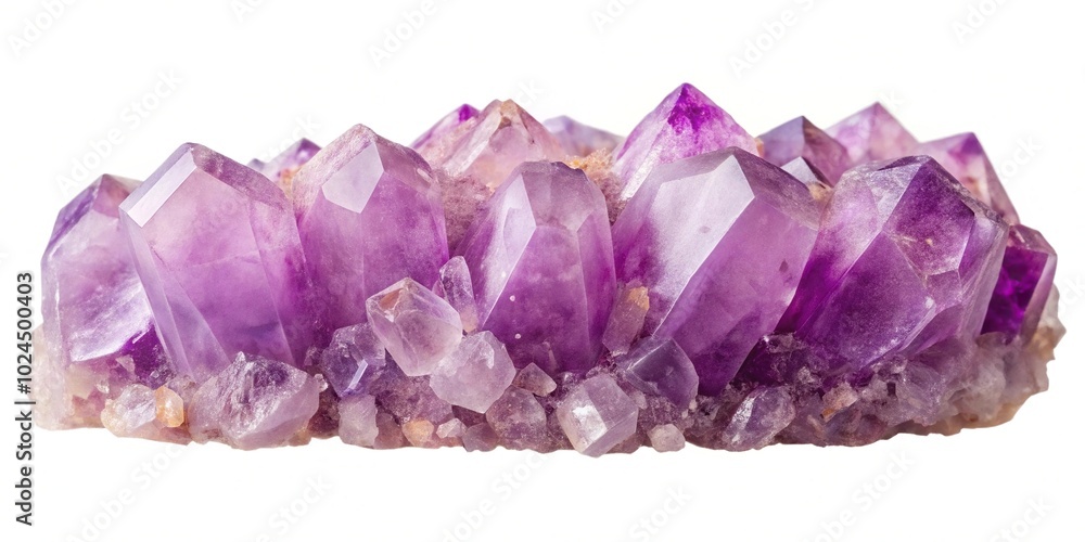 Macro shot of isolated light amethyst crystal stripe Macro shot of isolated light amethyst crystal stripe