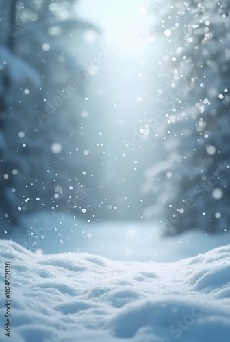 Wallpaper Mural  Magical winter landscape with tall snow-covered christmas trees and softly falling snow on blurred background. Background for winter holidays and Christmas cards.Christmas banner background  Torontodigital.ca